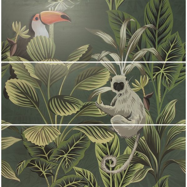 Carmen Silk Décor Set(3) DEF Toucan Green 40x120