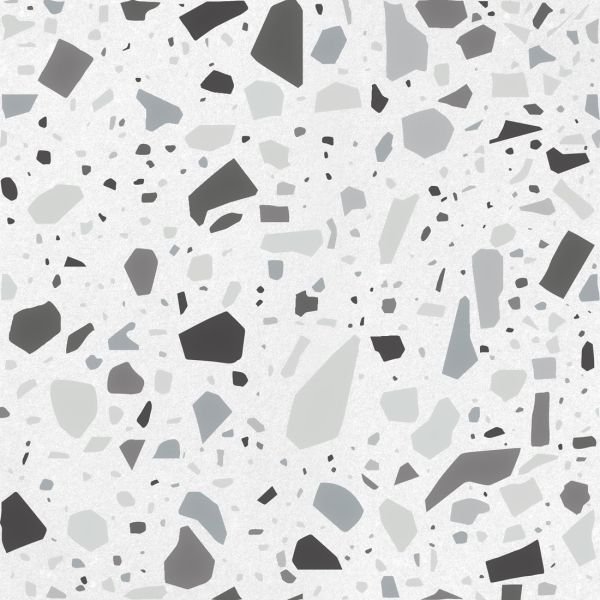 Quintessenza Confetti Bianco Grigio 18,6x18,6cm Vloertegel (CNF101M)