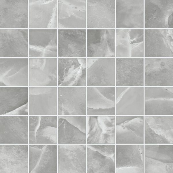 Energieker Onyx ek Grey mozaiek pulido 5x5 op net van 30x30