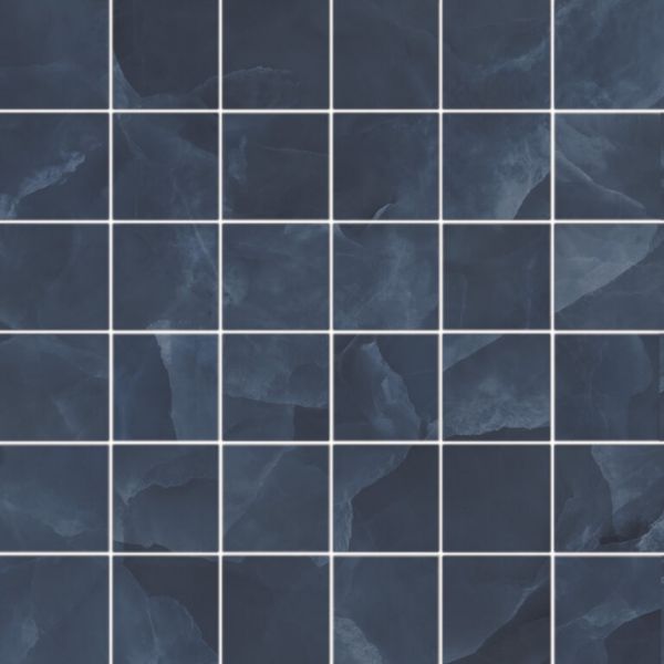 Energieker Onyx ek Blue mozaiek pulido 5x5 op net van 30x30