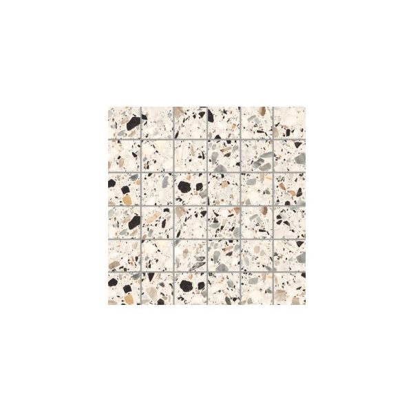 Energieker Medley terrazzo Cream mozaiek 5x5 op net van 30x30