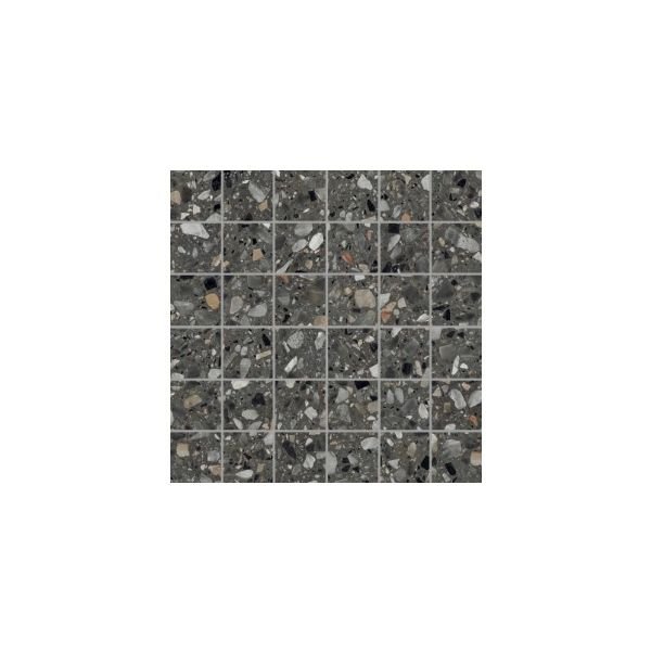 EnergieKer Medley terrazzo Antracite mozaiek 5x5 op net van 30x30