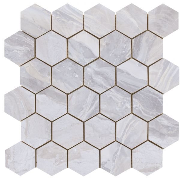 Luxury hexagon mozaiek White gepolijst 26,3x27,4