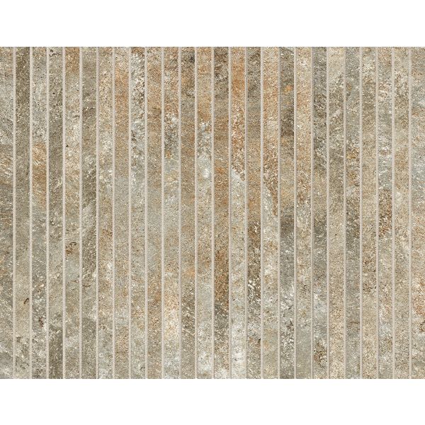 FAP Ceramiche Nobu Slate tratti mosaico 1x24 rond op net van 24x30,5