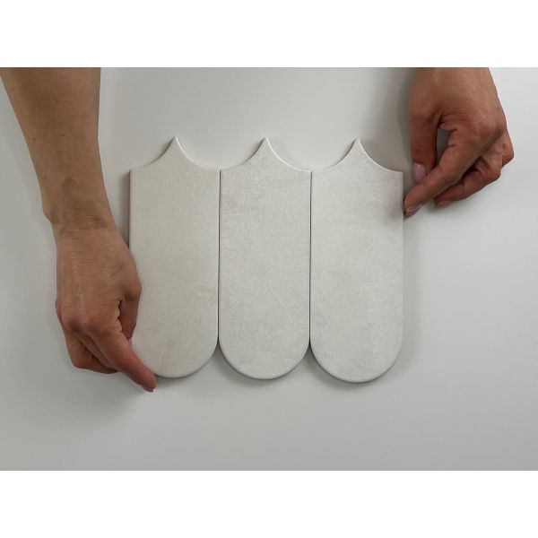 Cifre Cerámica Alure White visschub wandtegel 8x21,5