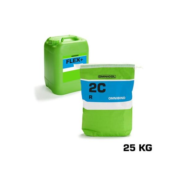 Omnicol Omnibind 2C R à 25 Kg Elastische waterdichte en snelverhardende membraam samen met Flex +