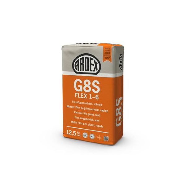 Ardex G8 S FLEX 1-6 Flex-Voegmortel snel Zilvergrijs à 12,5 Kg