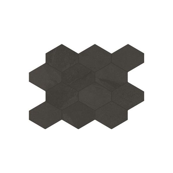 Unicom Starker Brazilian slate Rail black Naturale 25x34 Hexagon