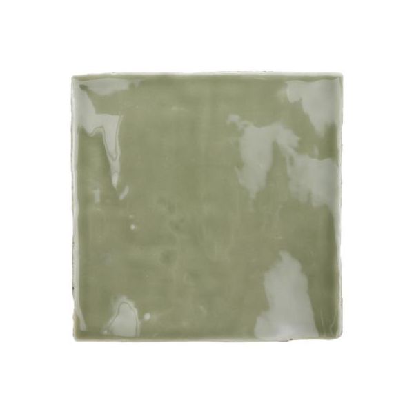 Steenbok Rustic Handmade Olive Green Glossy 13x13