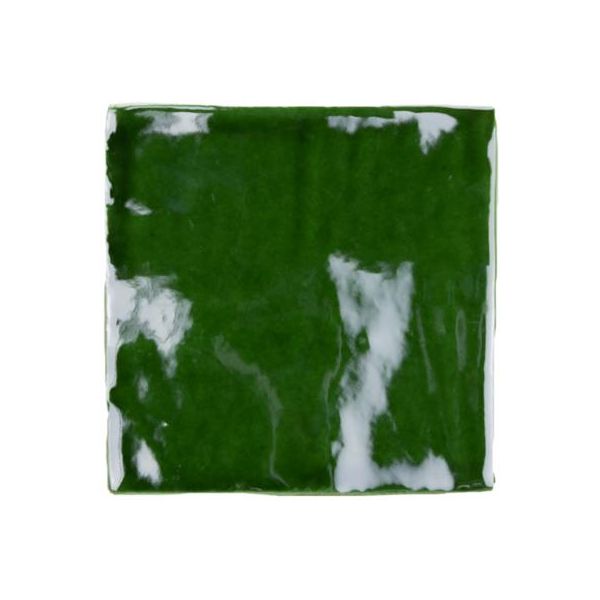 Steenbok Rustic Handmade Copper Green Glossy 13x13