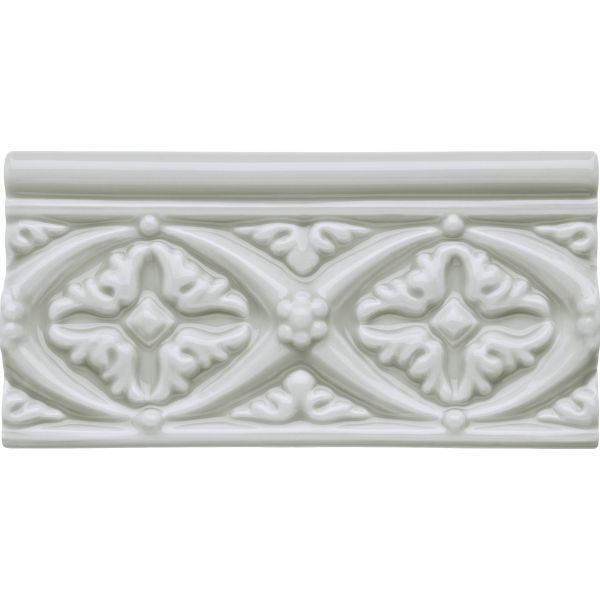 Adex Neri Relieve Bizantino 7,5x15, Silver Mist