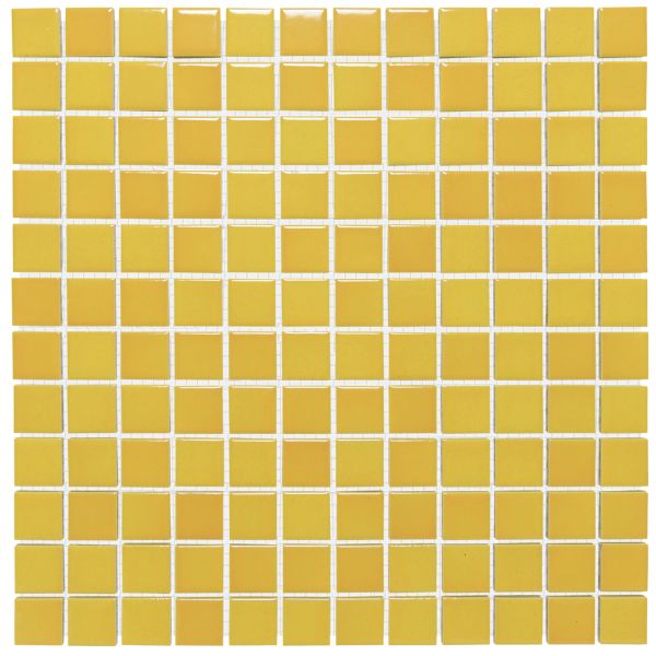The Mosaic Factory Barcelona mozaïektegel 30X30cm Flamed Yellow Glans (AF230002) - Vierkant