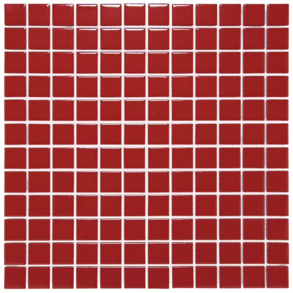 The Mosaic Factory Barcelona mozaïektegel 30X30cm Red Glans (AF230053) - Vierkant