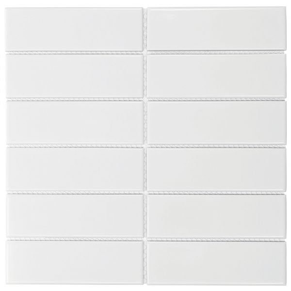 The Mosaic Factory Barcelona mozaïektegel 29.1X29.7cm White Glans (AF45051) - Rechthoek