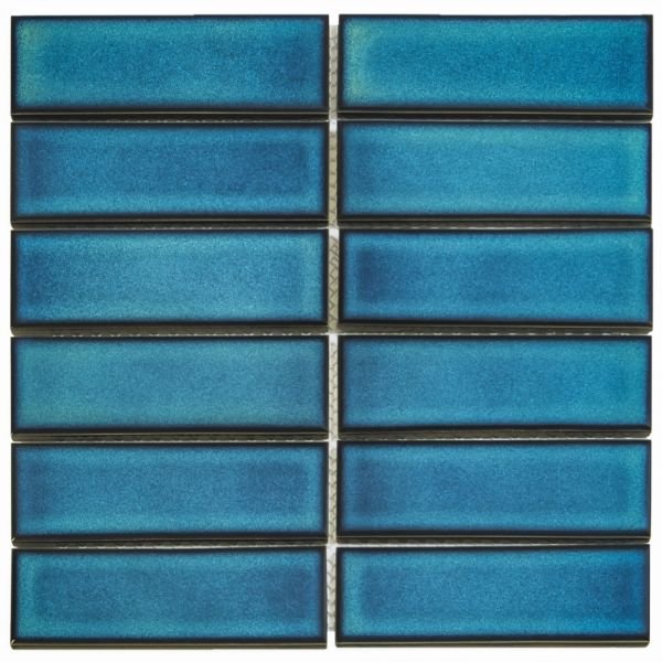 The Mosaic Factory Barcelona mozaïektegel 29.1X29.7cm Azure Blue speckle Glans (AF45625) - Rechthoek