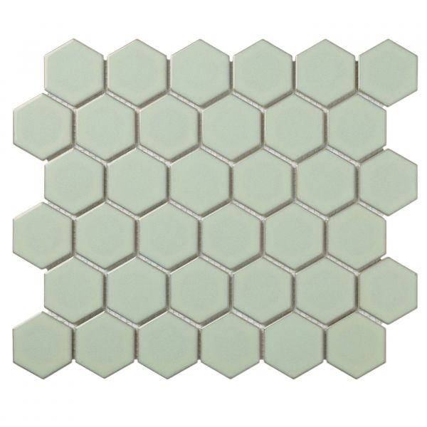 The Mosaic Factory Barcelona mozaïektegel 28.2X32.1cm Light Green Edge Glans (AFH06052) - Hexagon