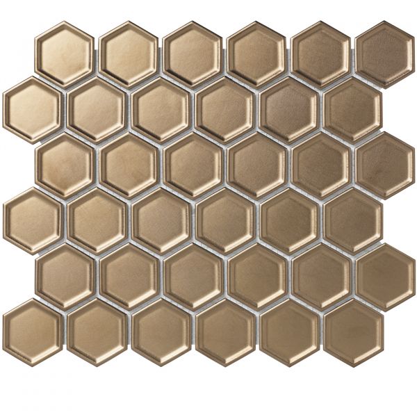The Mosaic Factory Barcelona mozaïektegel 28.2X32.1cm Bronze Metallic (AFH13B) - Hexagon