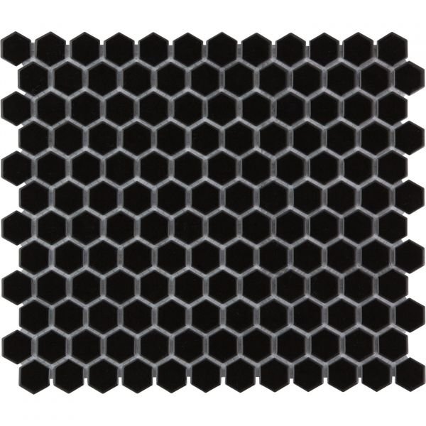 The Mosaic Factory Barcelona mozaïektegel 26X30cm Black Glans (AFH23317) - Hexagon