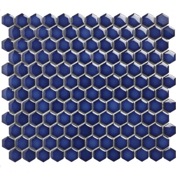 The Mosaic Factory Barcelona mozaïektegel 26X30cm Cobalt Blue  Glans (AFH23700) - Hexagon