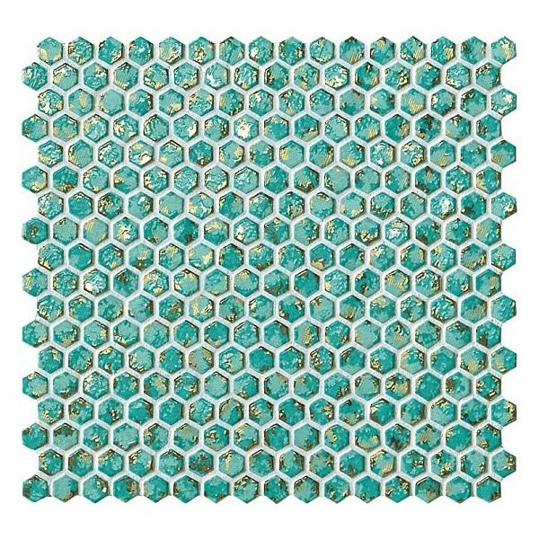 Atlas Concorde Dwell 30x30cm Turquoise  (6DHT) (Dwell Turquoise Hexagon Gold)