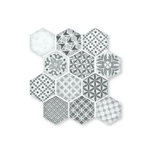 Grandeur Epoca 28x30cm Grijs mat (Mozaiek) (Hexag Gris)