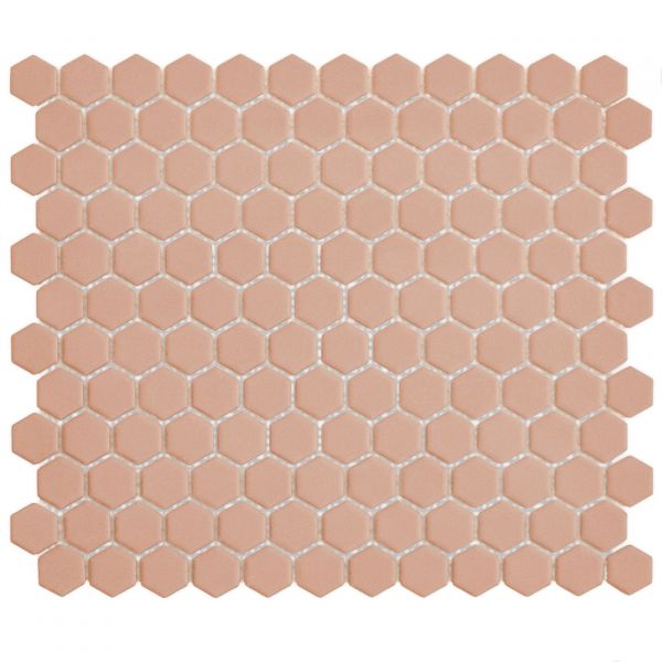 The Mosaic Factory Hexagon mozaïektegel 26X30cm Royal Peach Mat (HM23080) - Hexagon