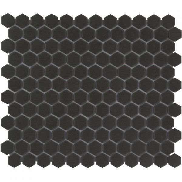 The Mosaic Factory London mozaïektegel 26X30cm Black  Mat (LOH2017) - Hexagon