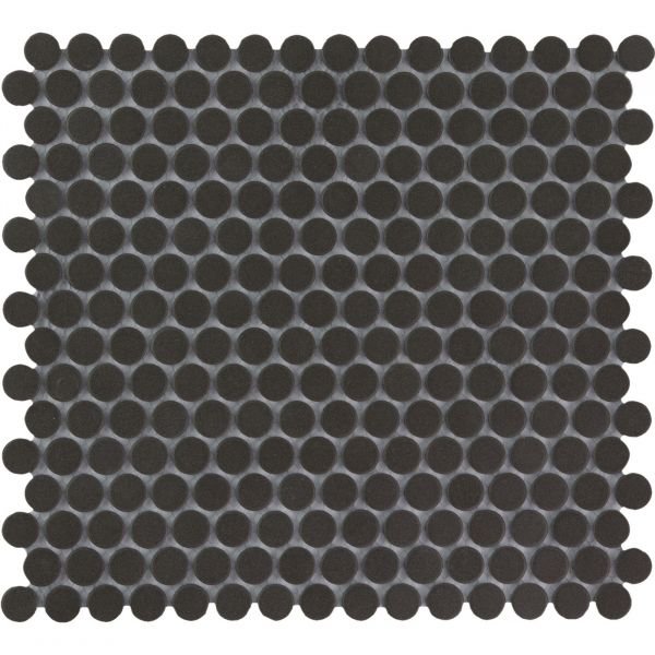 The Mosaic Factory London mozaïektegel 31.5X29.4cm Black  Mat (LOP2017) - Rond