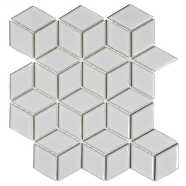 The Mosaic Factory Paris mozaïektegel 26.6X30.5cm White Glans (PACU100) - Kubus
