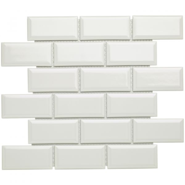 The Mosaic Factory Paris mozaïektegel 28.8X29.4cm White Glans (PAME100) - Rechthoek