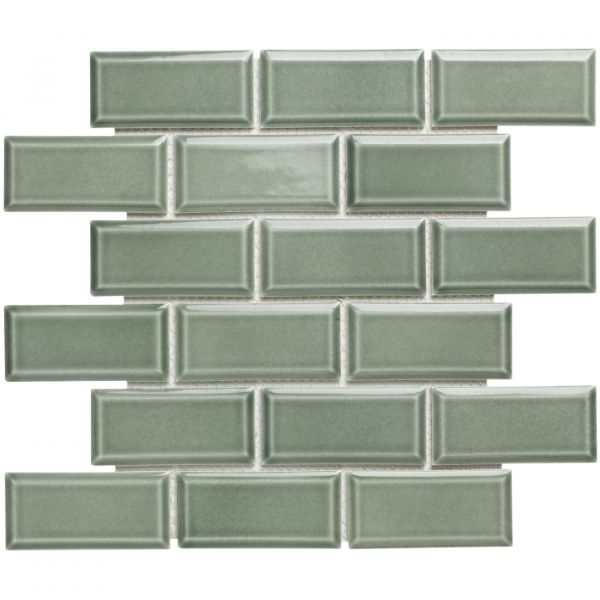 The Mosaic Factory Paris mozaïektegel 28.8X29.4cm Green Grey Glans (PAME182) - Rechthoek