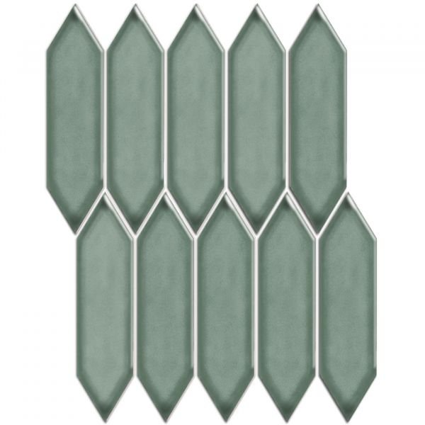 The Mosaic Factory Paris mozaïektegel 25.5X31.5cm Green Grey Glans (PAPIC82) - Hexagon