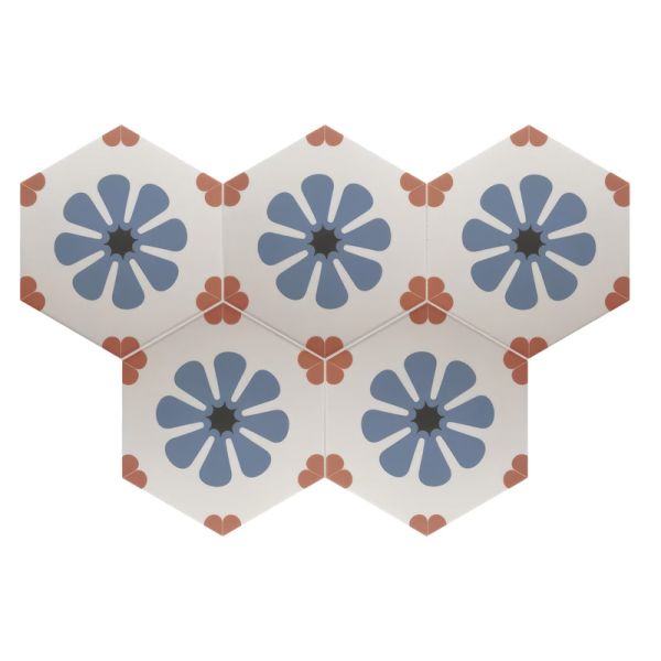 Amos Coambra Bella Blue (Dec.) 17,5x20 Hexagon