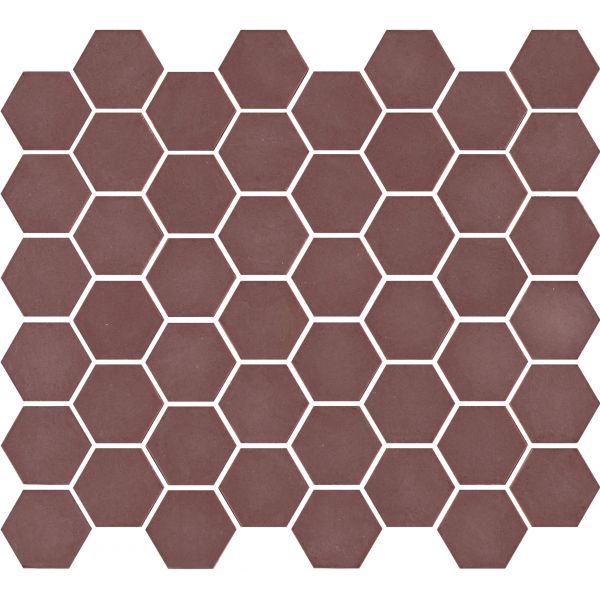 The Mosaic Factory Valencia mozaïektegel 27.6X32.9cm Burgundy Mat (VAL12M) - Hexagon