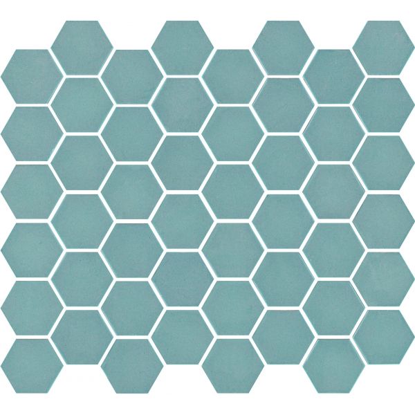 The Mosaic Factory Valencia mozaïektegel 27.6X32.9cm Turquoise Mat (VAL25M) - Hexagon