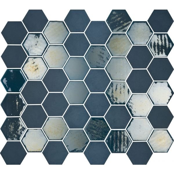 The Mosaic Factory Valencia mozaïektegel 27.6X32.9cm Blue Mat & Glans (VAL650) - Hexagon