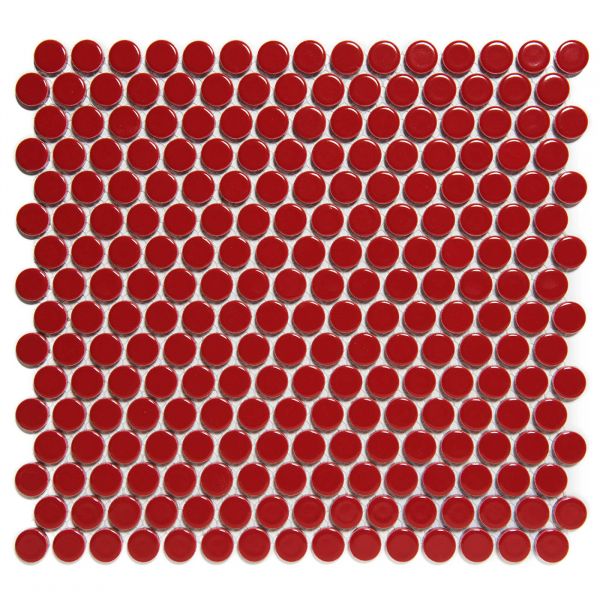 The Mosaic Factory Venice mozaïektegel 31.5X29.4cm Red  Glans (VKN010) - Rond