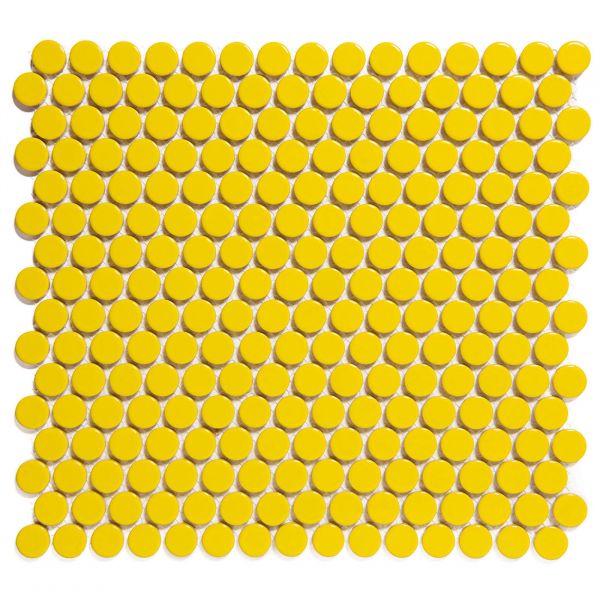 The Mosaic Factory Venice mozaïektegel 31.5X29.4cm Yellow  Glossy (VKN030) - Rond