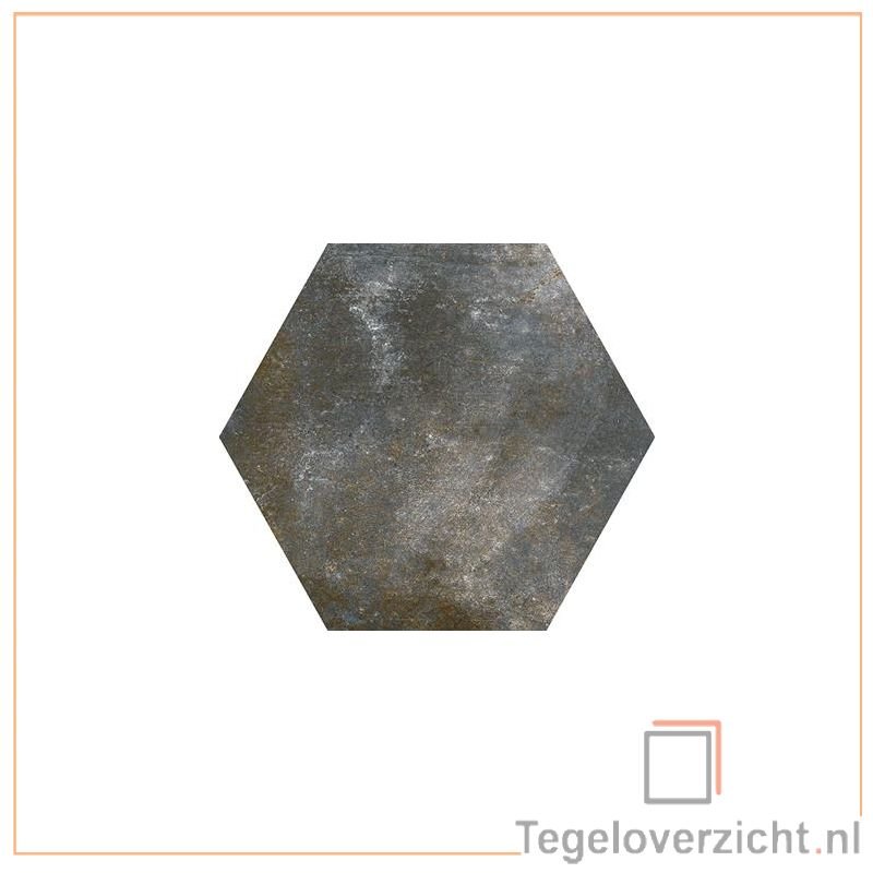 Tau Ceramica Terracina 25,8x29cm Zwart Vloerdecor (Terracina Hexagone Black 25,8X29 Decor) direct online kopen