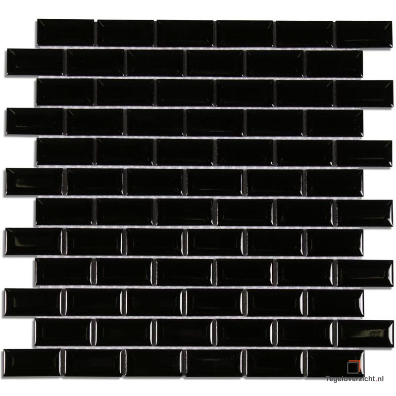 Alicon Metro 32,2x29,8cm Zwart Mozaïek (Mini Metro Mosaic Black Gloss) direct online kopen
