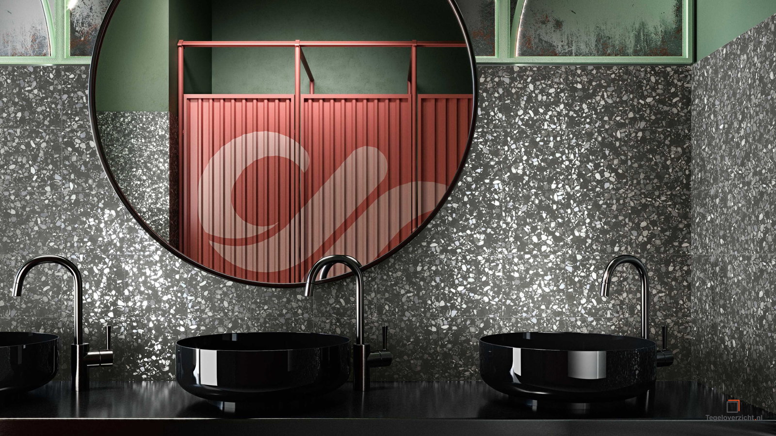 Baerwolf in een strakke badkamer