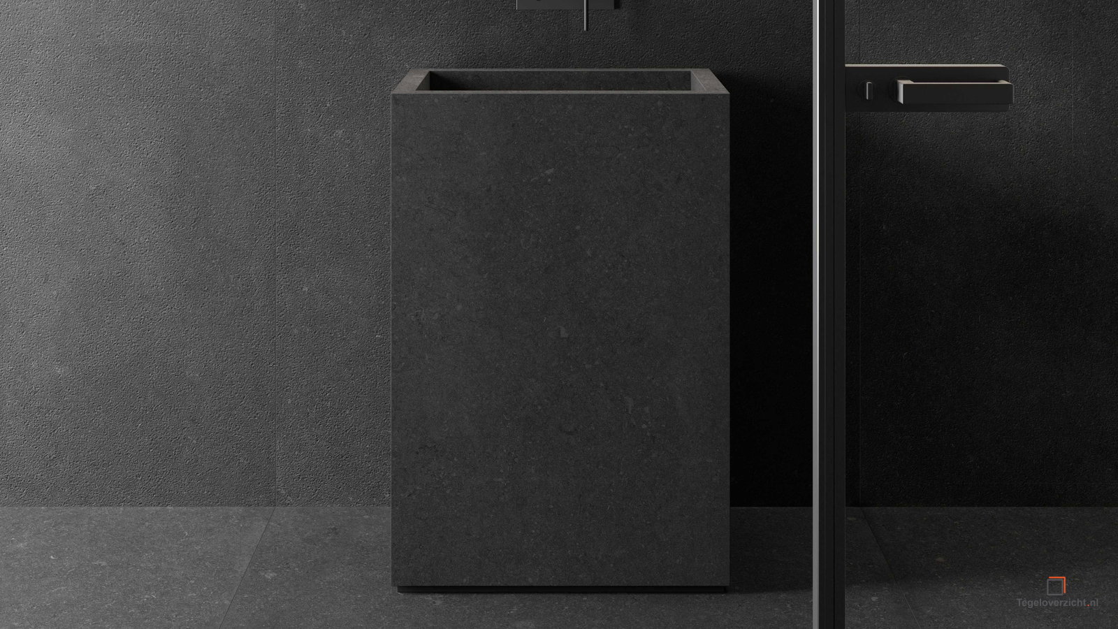 Kronos Le Reverse RS104 Vloertegel 120X120cm Nuit Eleg.10mm Mat Ret.R10 in een interieur