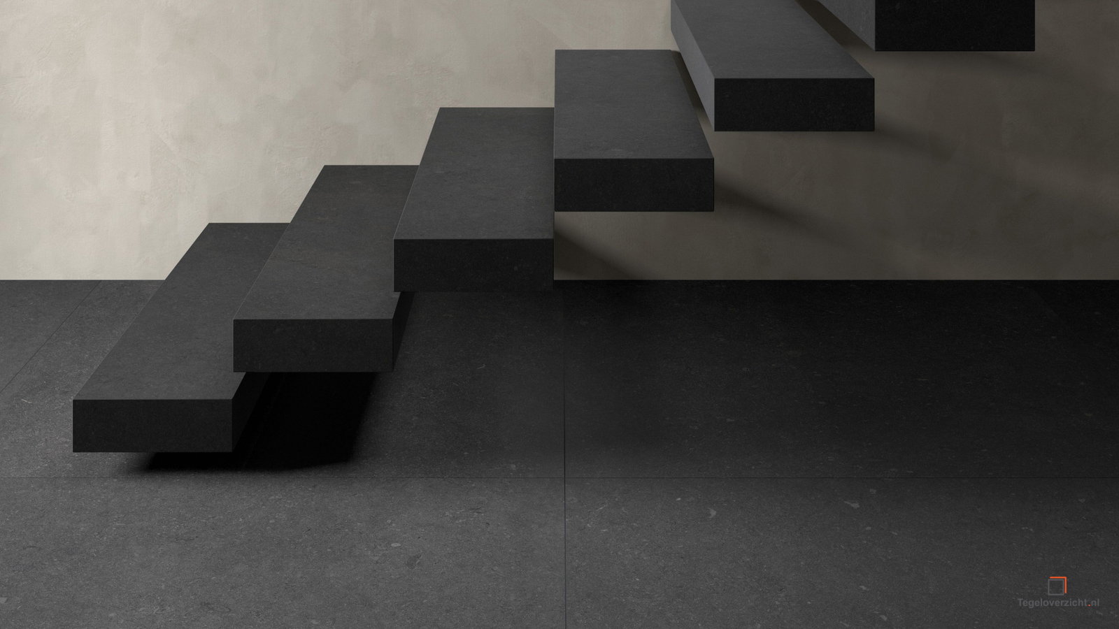 Kronos Le Reverse RS104 Vloertegel 120X120cm Nuit Eleg.10mm Mat Ret.R10 in een interieur