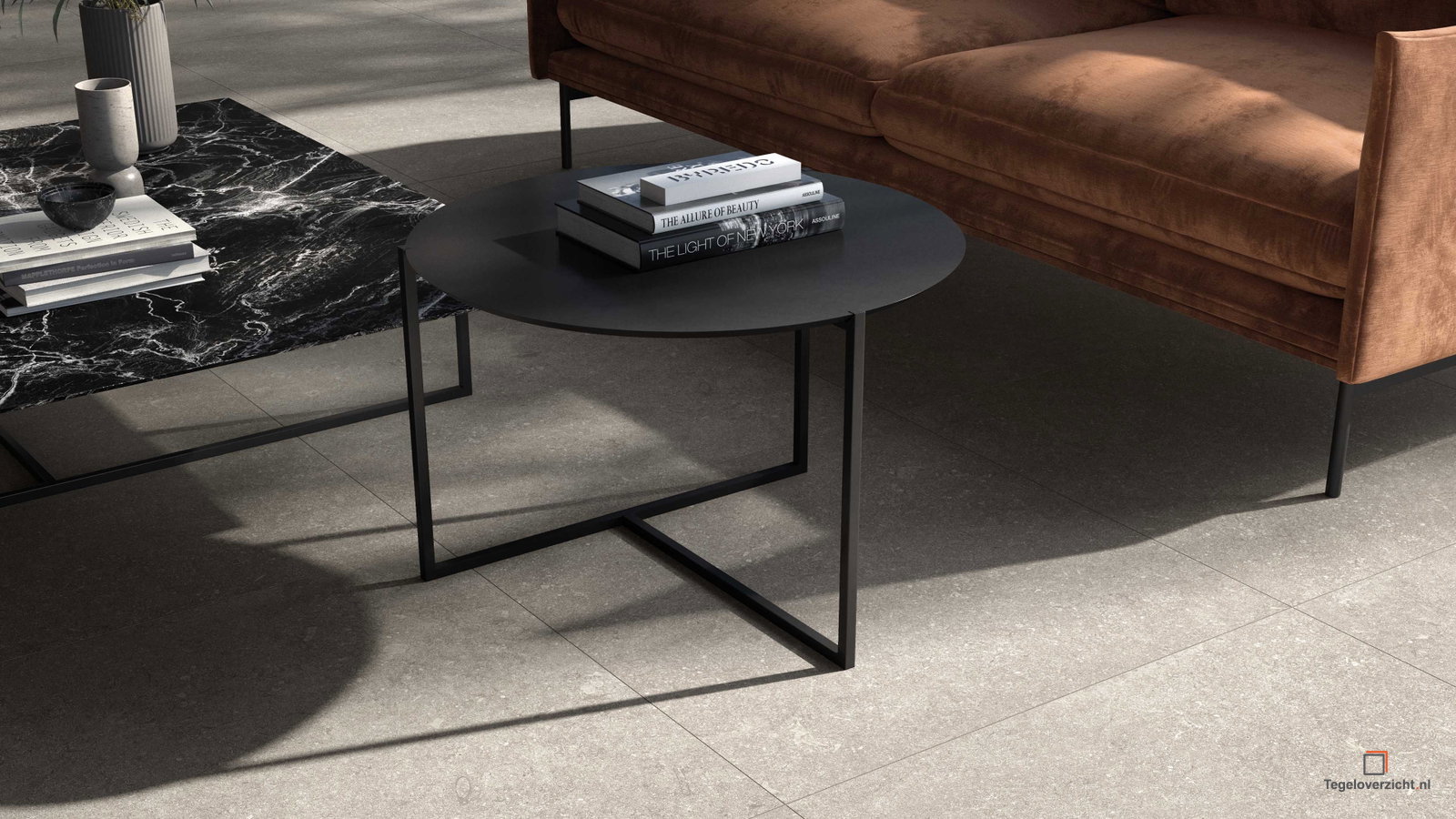 Kronos Le Reverse RS042 Vloertegel 80X80cm Dune Eleg.10mm Mat Ret.R10 in een interieur