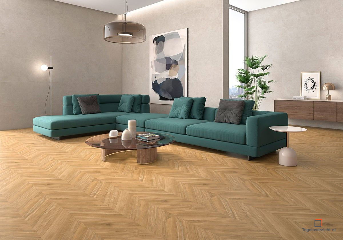 Geo Tiles in een moderne woonkamer