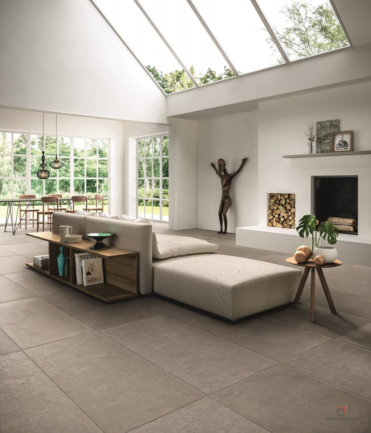 Knight Castle 60x120cm Grijs Mat (CASTLE GREY 60X120 RET) in een interieur