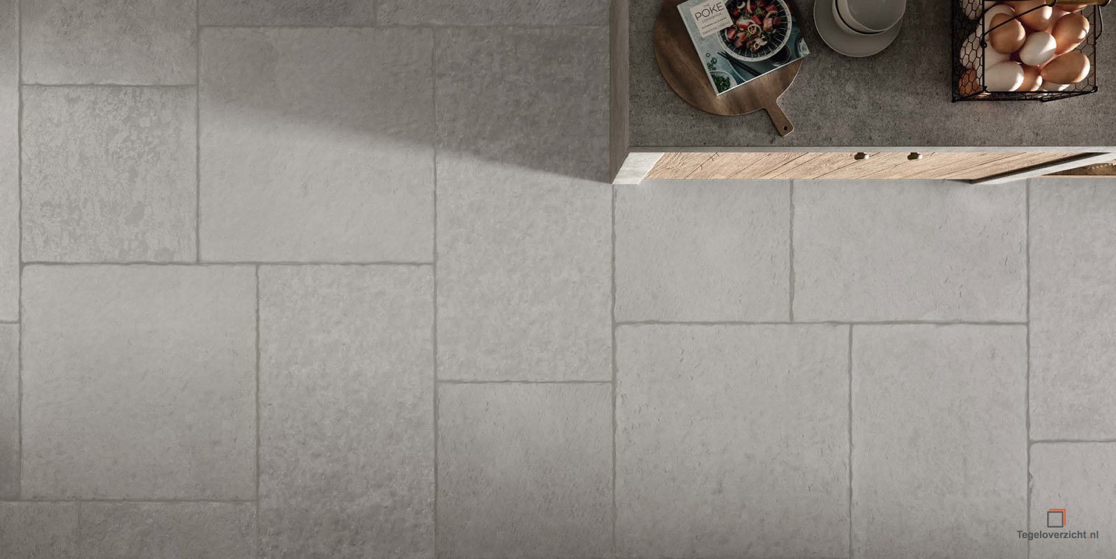 Knight Castle 80x80cm Grijs Mat (CASTLE GREY 80X80 RET) in een interieur