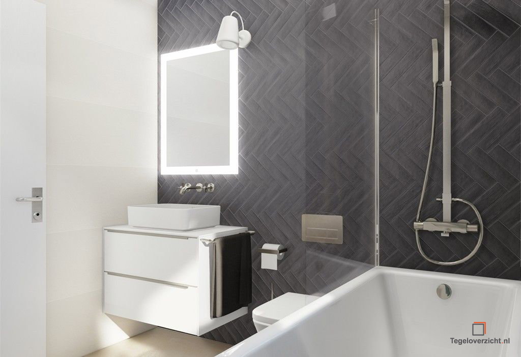 Natucer in een strakke badkamer